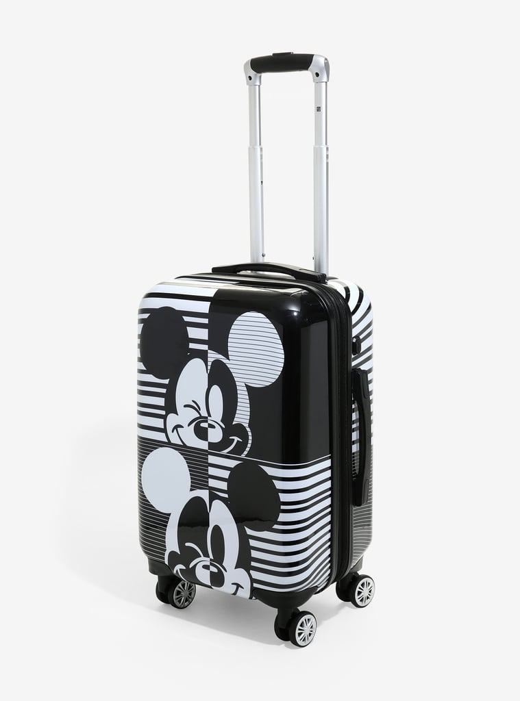 FUL Disney Mickey Mouse Black and White Hard-Sided 21-Inch Carry-On Rolling Luggage