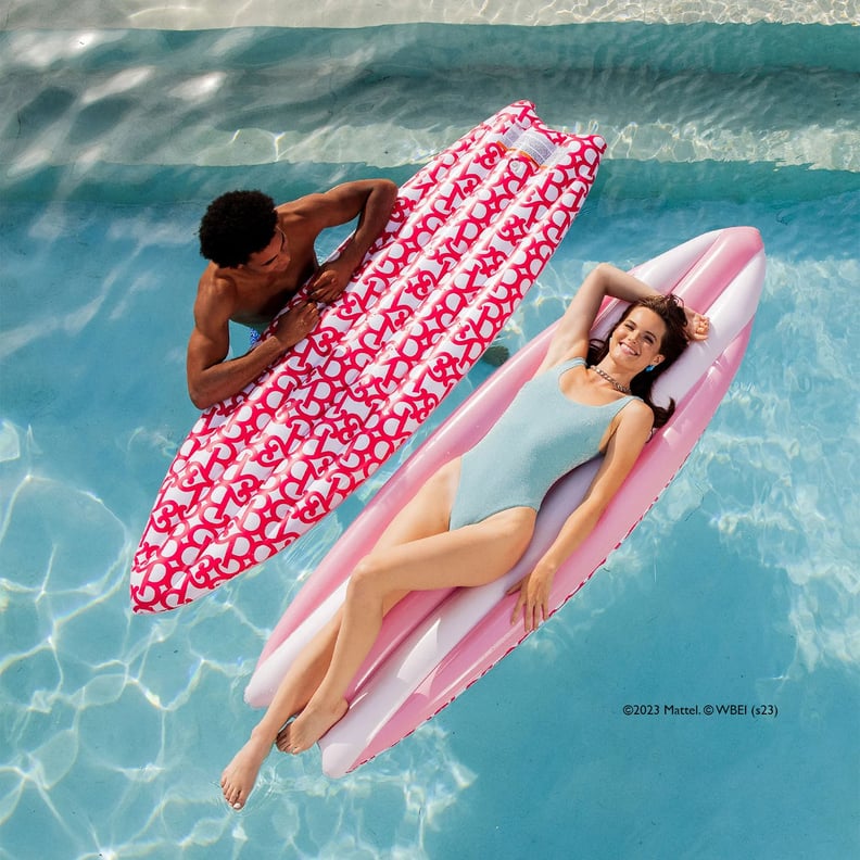 A Barbie-Inspired Surfboard Pool Float