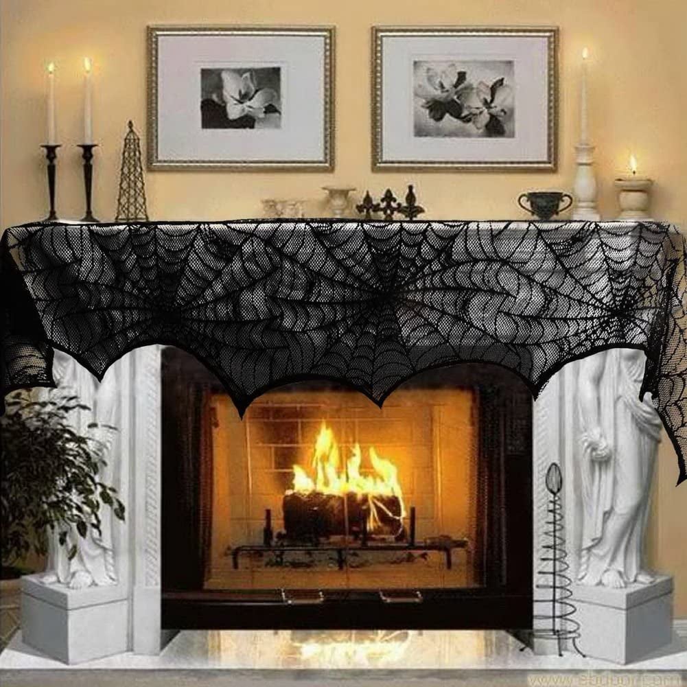 Spiderweb Fireplace Mantle Scarf