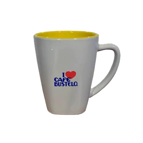 Café Bustelo Square White & Yellow Mug ($9)