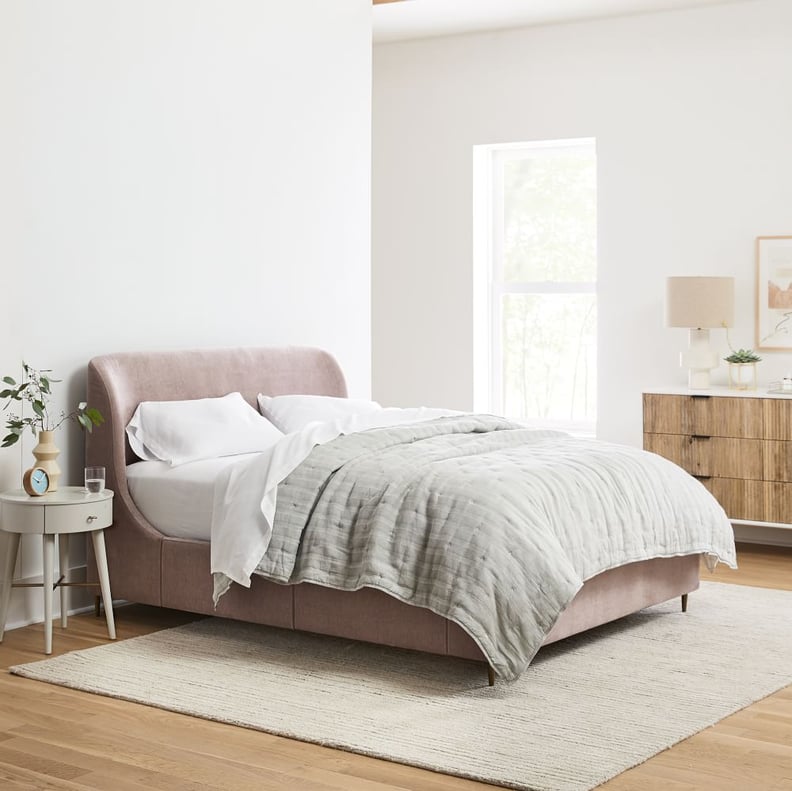 A Luxe Bed Frame: West Elm Lana Upholstered Storage Bed