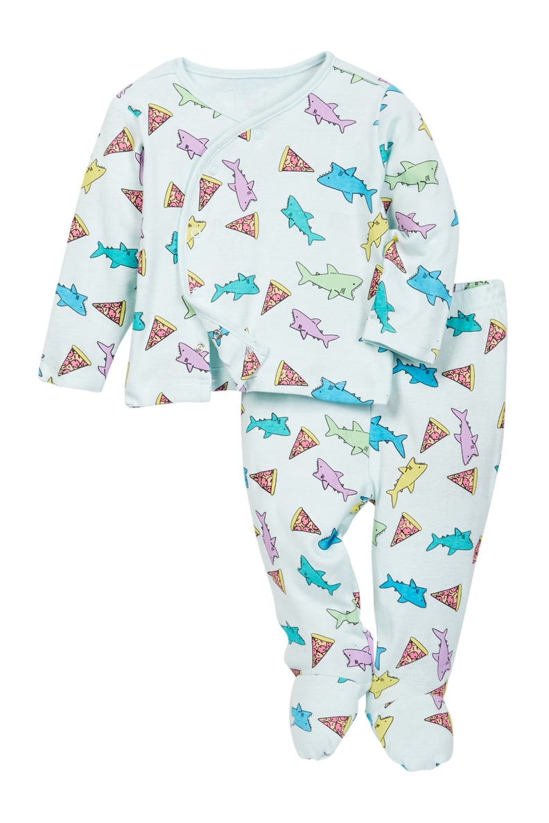 Rosie Pope Pizza Shark Kimono Top and Footed Pants Set