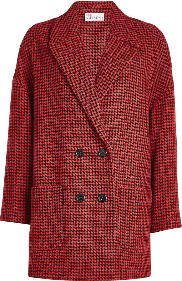 Red valentino houndstooth coat discount