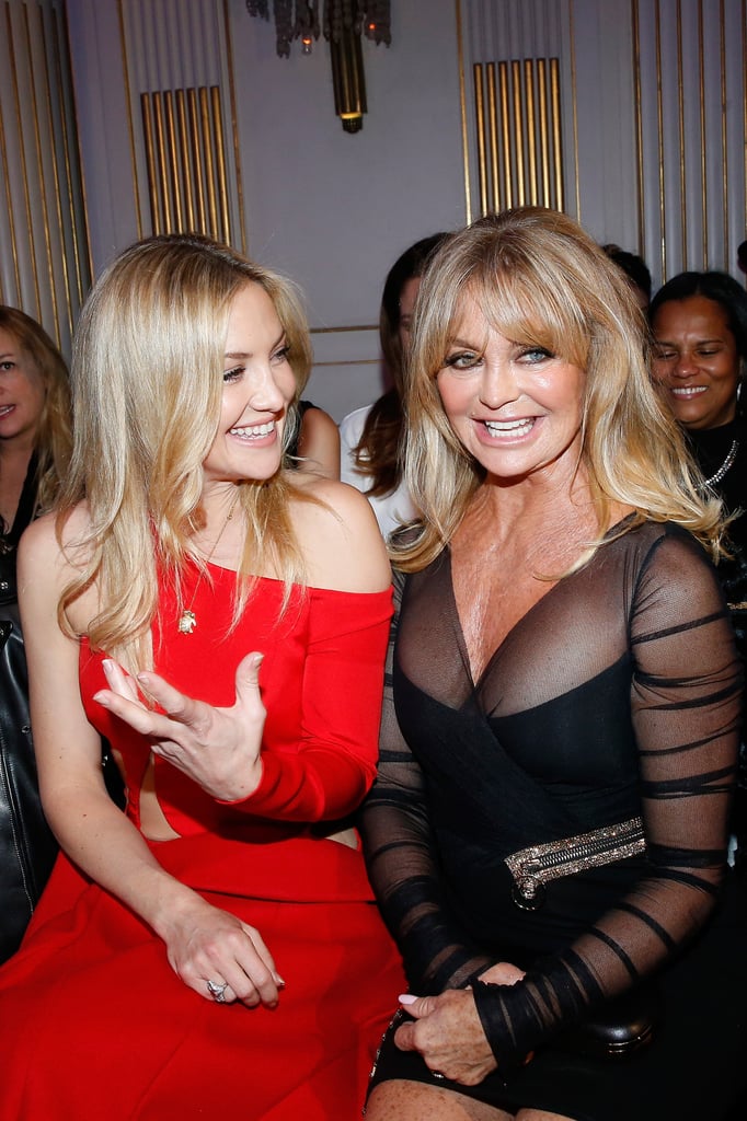 Kate Hudson and Goldie Hawn gave us more adorable mother-daughter moments when the gorgeous duo sat in the front row at the Versace show during Paris Fashion Week on Monday.