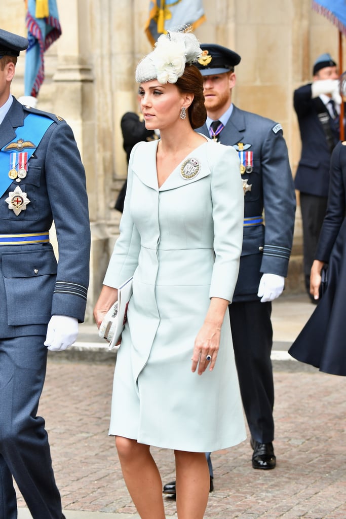 Kate Middleton's Blue Alexander McQueen Coat and Beige Heels