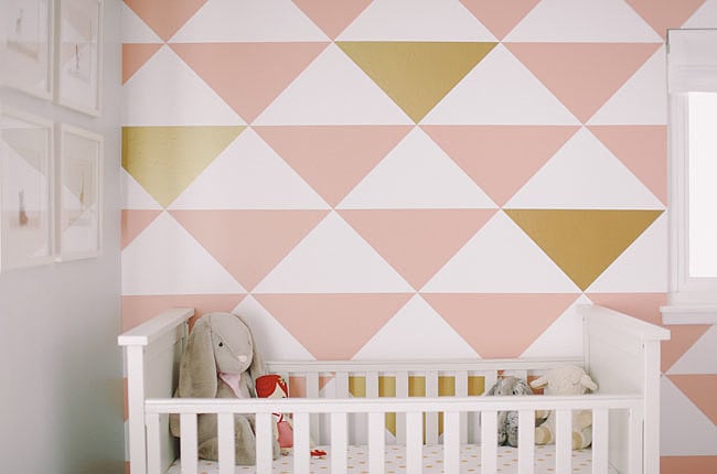 A Mod Pink-and-Gold Wall