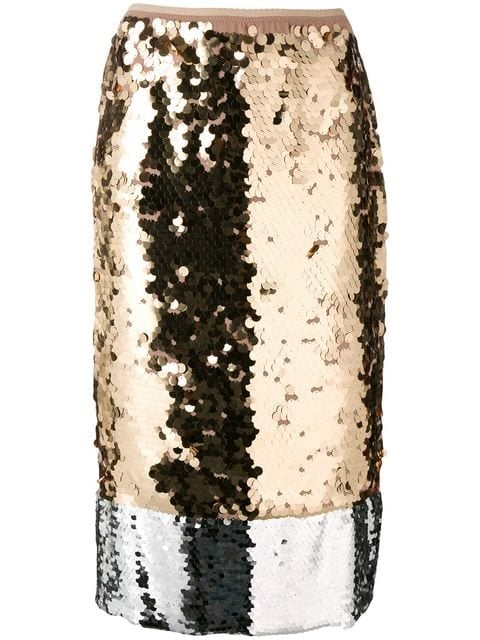 Nº21 Sequinned Midi Skirt