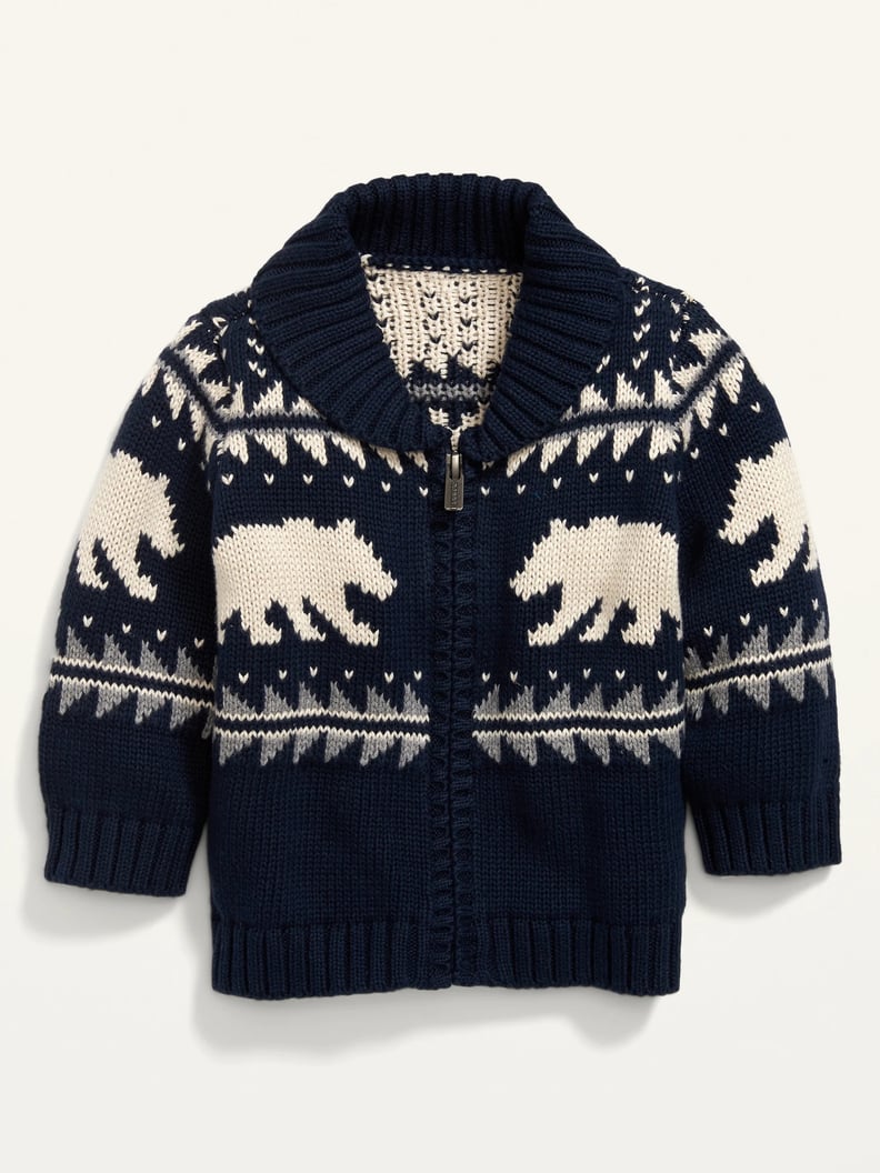 Old Navy Unisex Fair Isle Shawl-Collar Zip Cardigan Sweater for Baby