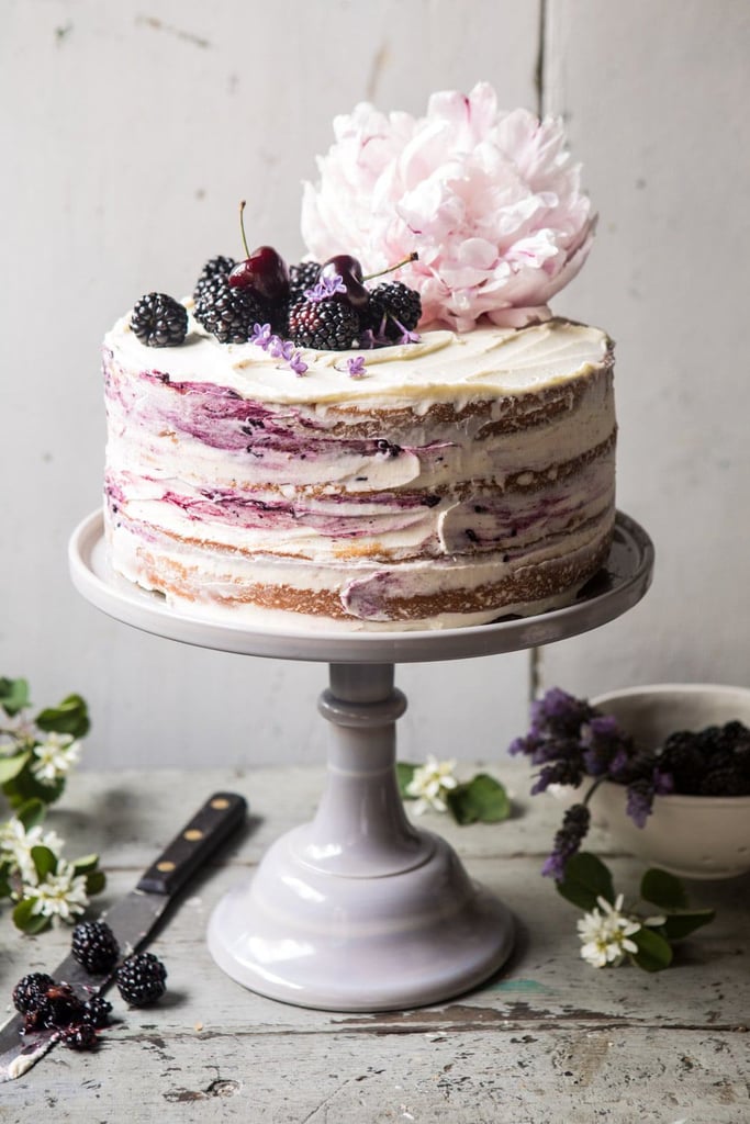 Blackberry Lavender Naked Cake With White-Chocolate Buttercream