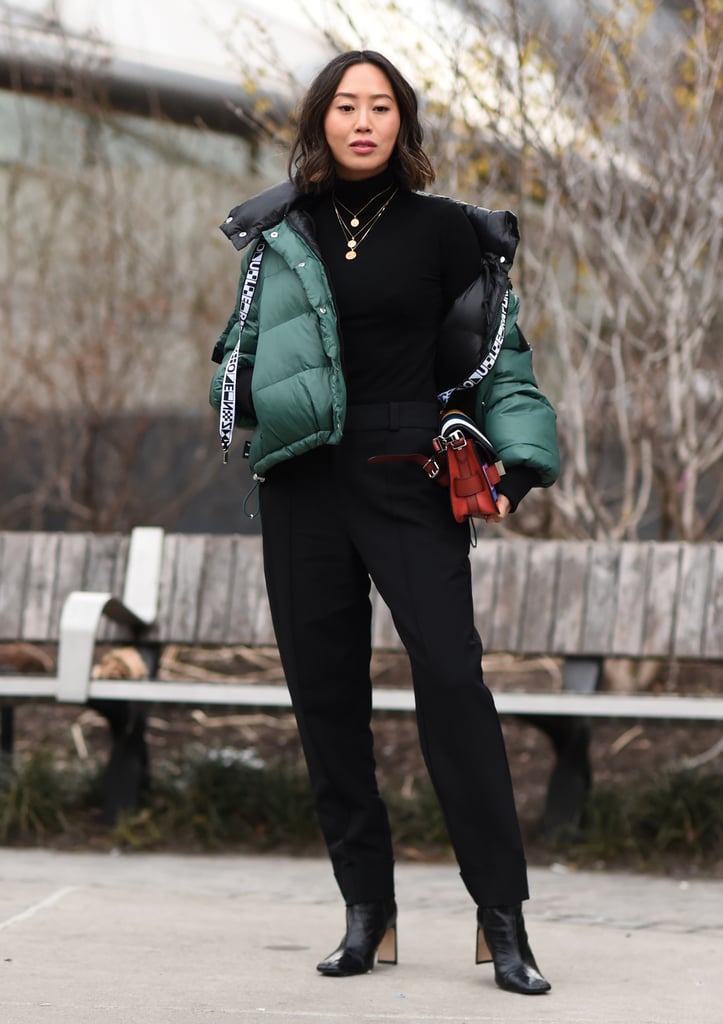 Winter Outfit Idea: A Sporty Puffer and All-Black Outfit