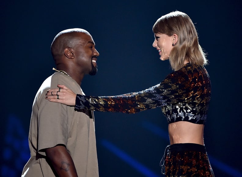 Taylor Swift and Kanye West at the 2015 VMAs