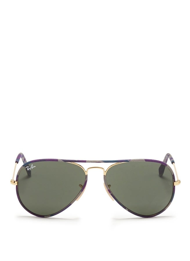 Ray-Ban Aviator Camouflage Fabric Rim Wire Sunglasses ($215)