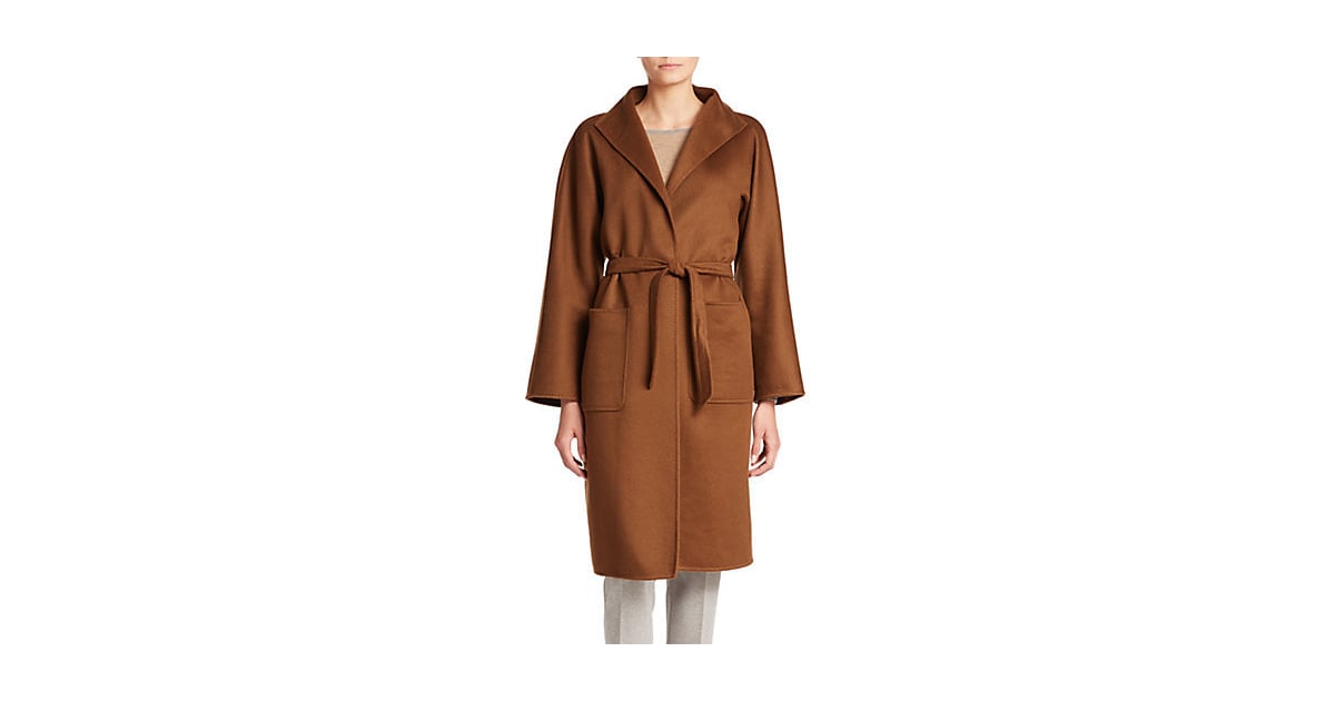 Max Mara Lilia Cashmere Wrap Coat ($4,890) | Renee Zellweger in Camel ...
