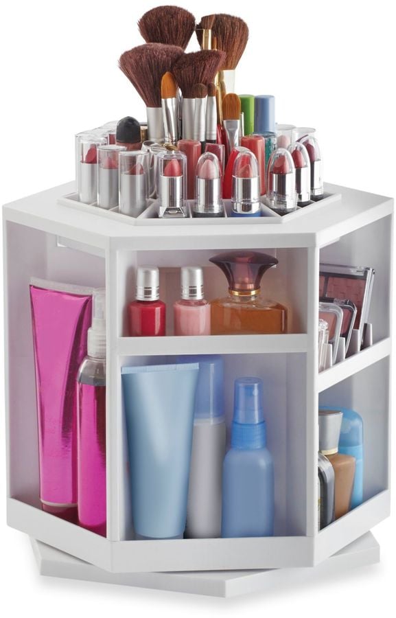 Lori Greiner Spinning Cosmetics Organizer in White  Best Makeup 