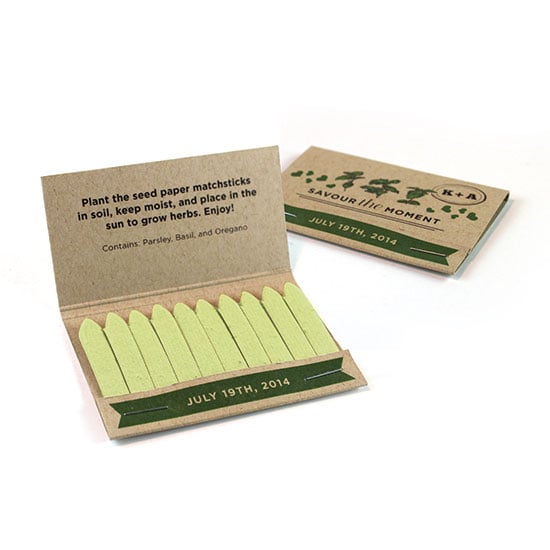 matchstick packs of herb seeds