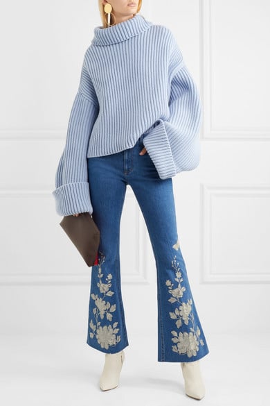Gucci Embroidered High-Rise Flared Jeans