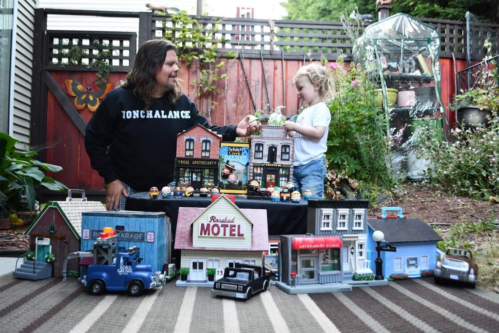 Dad Transforms Old Toys Into Schitt's Creek Playtown For Son