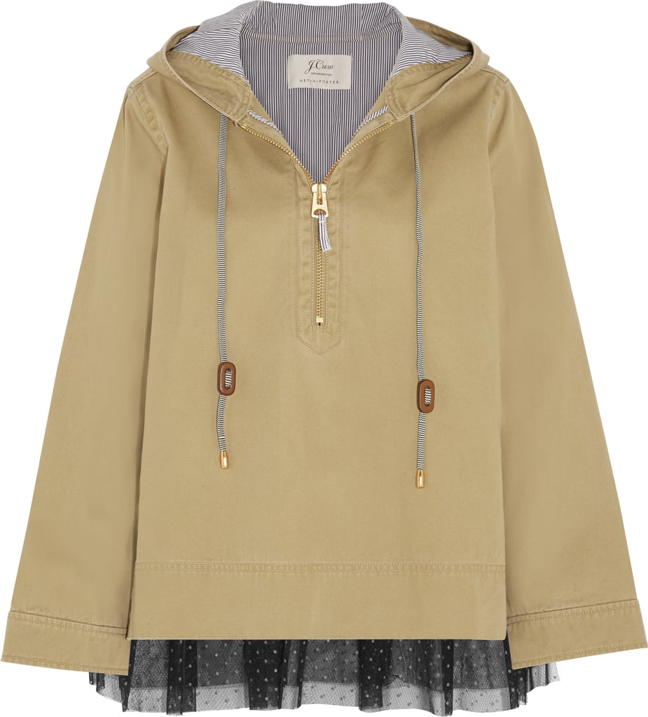 Polka-Dot Tulle-Trimmed Cotton-Twill Jacket ($140)
