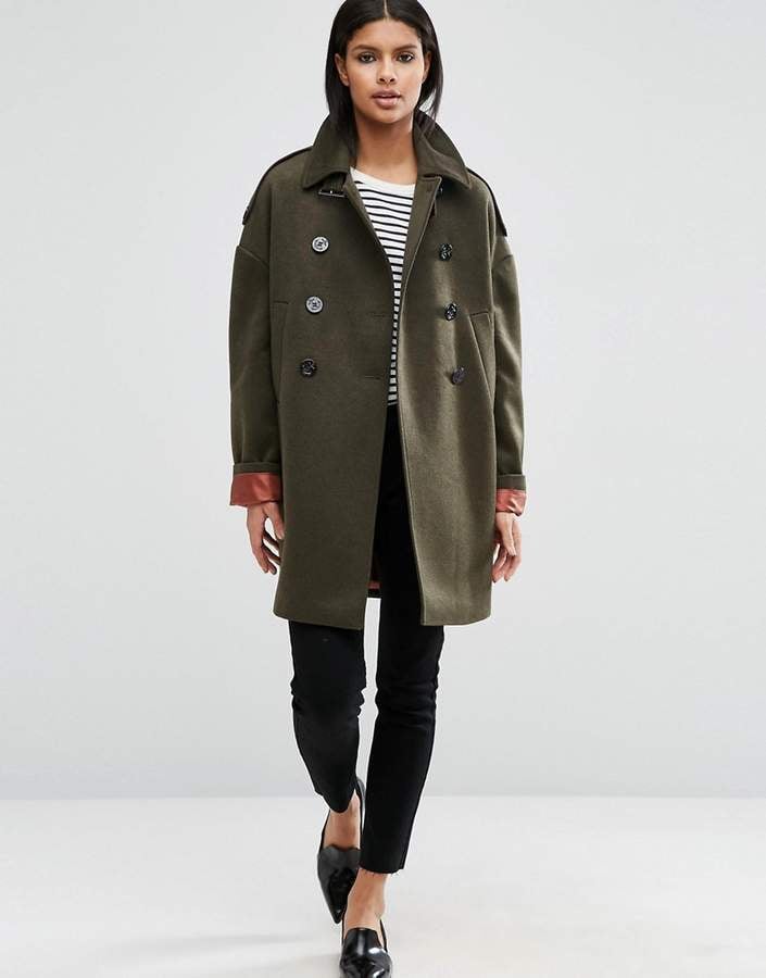 Asos Oversized Pea Coat with Contrast Liner Kate Middleton Loves This  Style of Coat so Much, She Keeps Buying It in Different Colors POPSUGAR  Fashion Middle East Photo 11