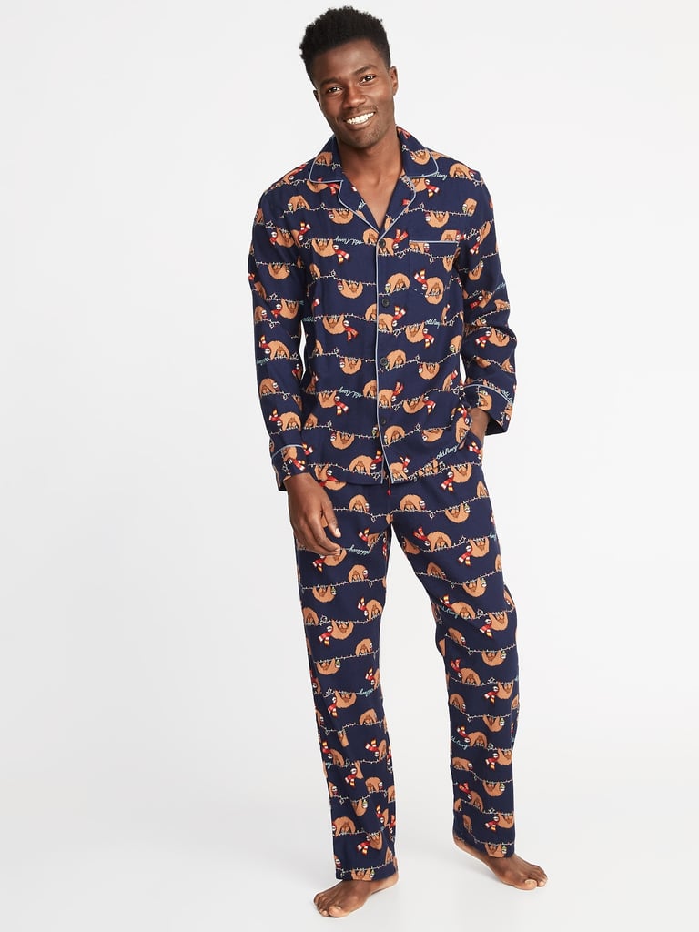 Patterned Flannel Pajama Set