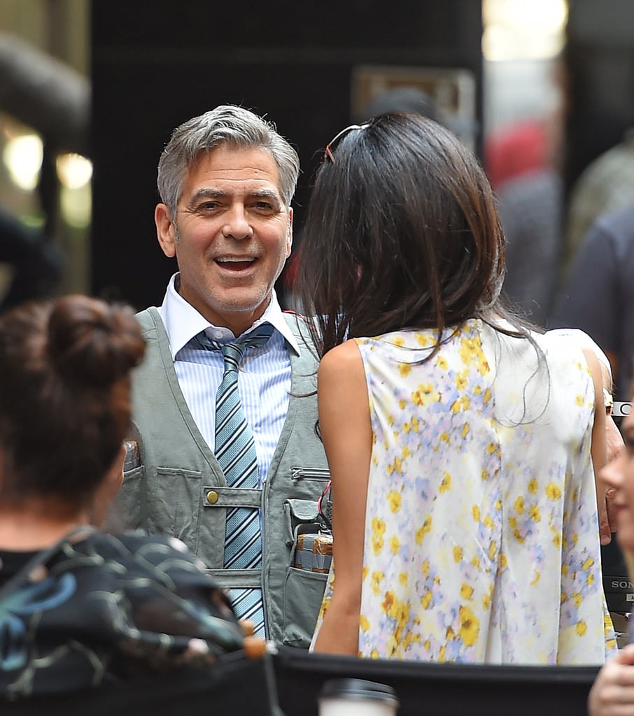 Amal Clooney Wearing a Floral Giambattista Valli Top