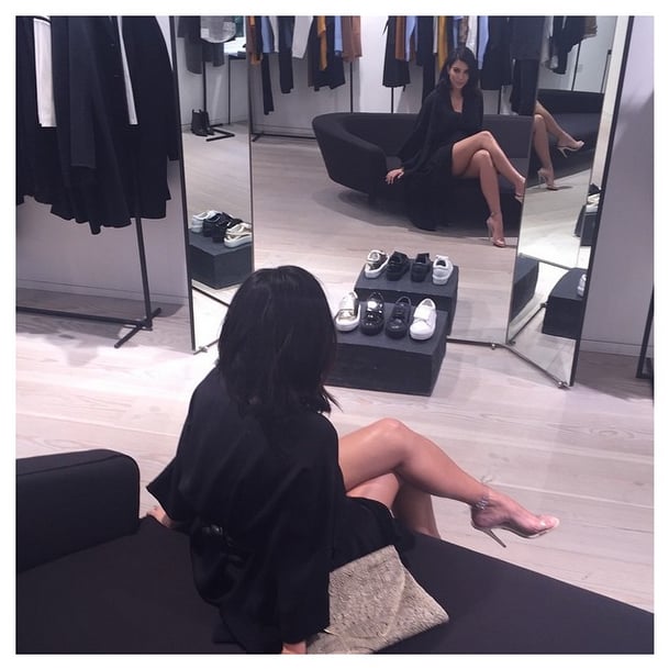 Kim Waited on Kanye While He Was Shopping | Kim Kardashian Style 2015 ...