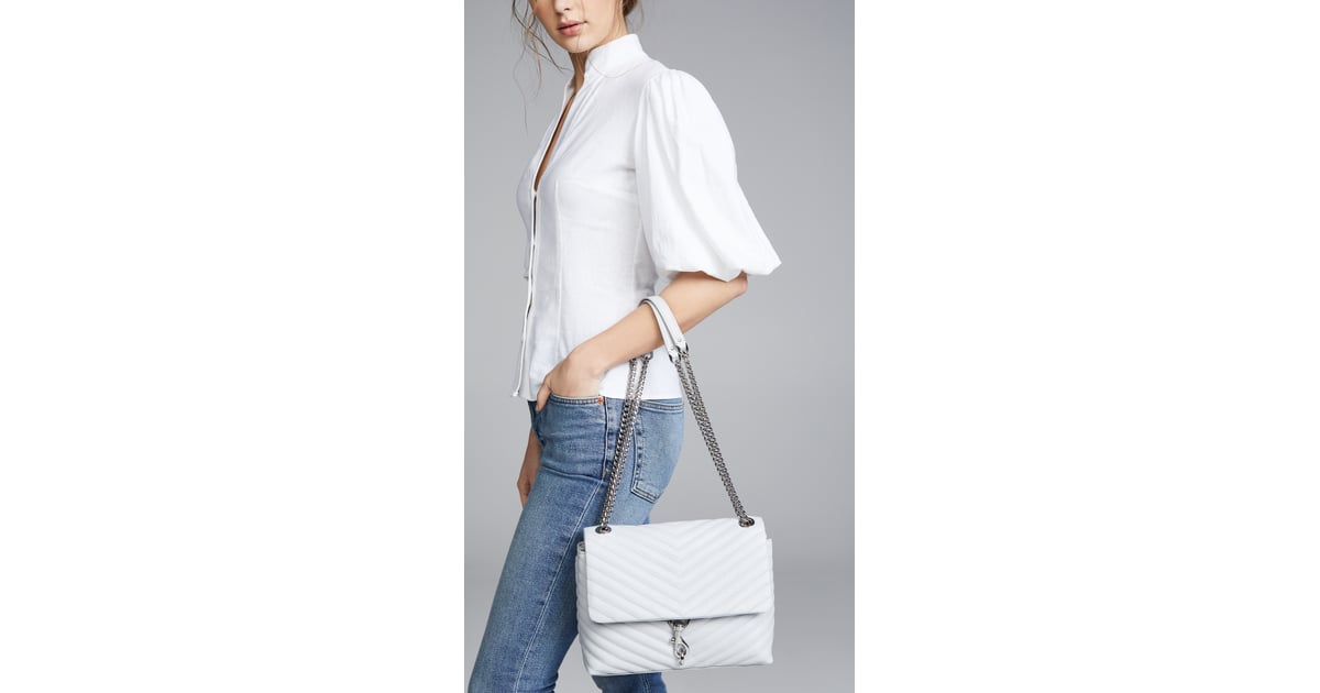 Edie flap shoulder bag discount denim