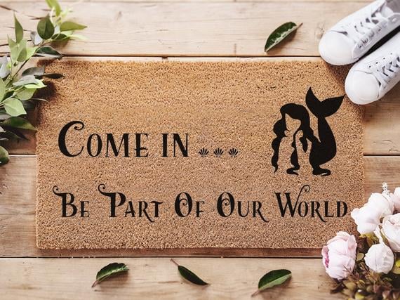 "Come in . . . Be Part of Our World" Doormat