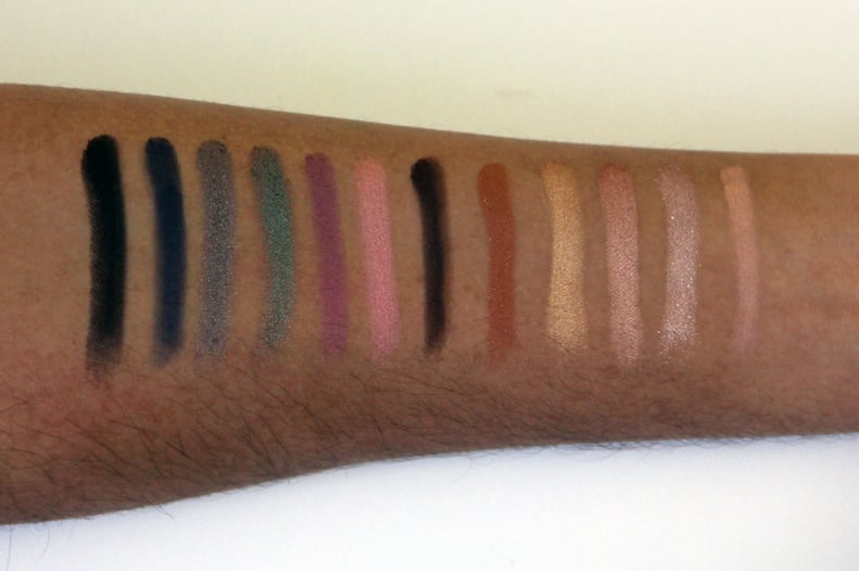 Urban Decay Nocturnal Shadow Box Palette Swatched on Medium Skin
