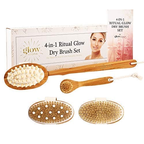 5 Piece Dry Brushing Body Brush and Massage Set Dry Brush Skin Care