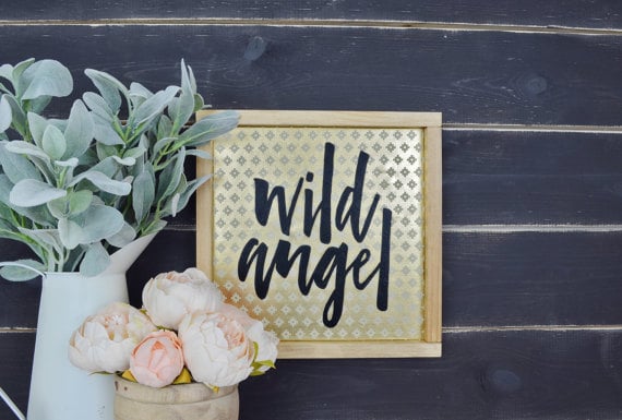 Wild Angel Metallic Nursery Print