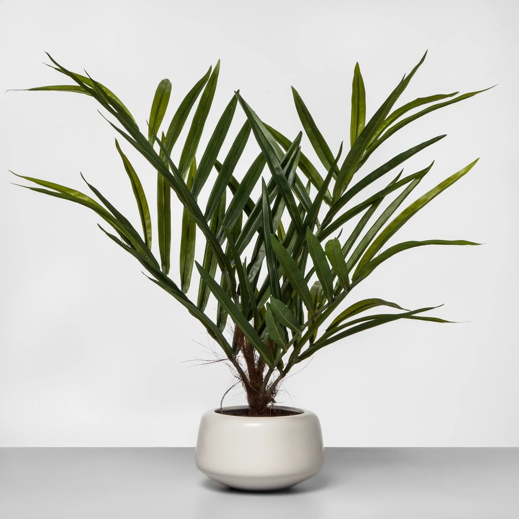 Artificial Potted Palm in Green/White