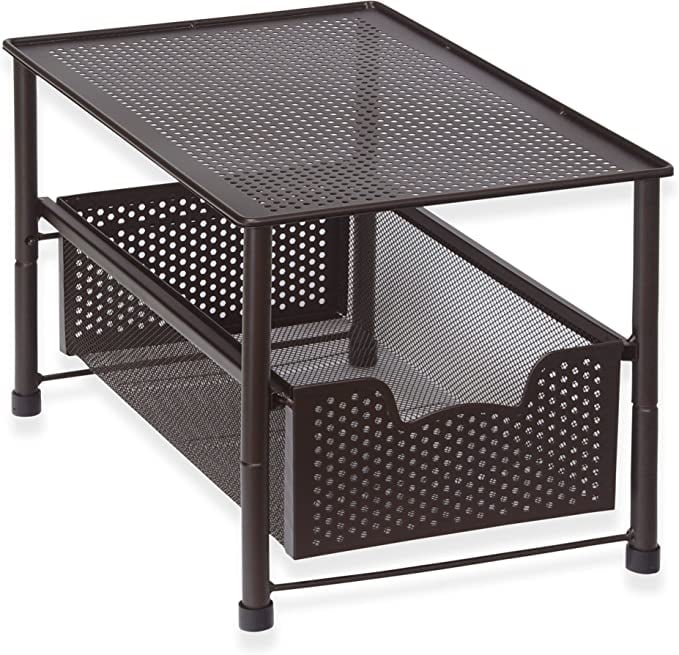 SimpleHouseware Stackable Under Sink Sliding Basket Organizer