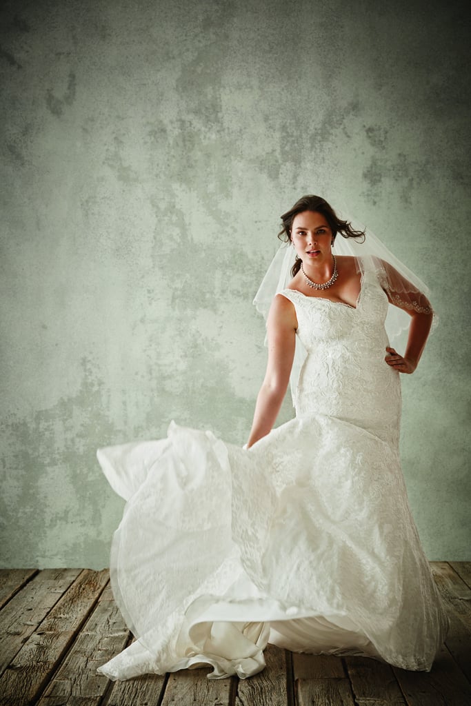 Jewel Lace Mermaid Gown With Scalloped Neckline ($900)