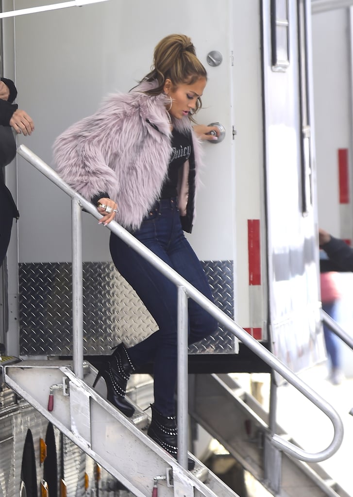 J Lo on the Set of Hustlers