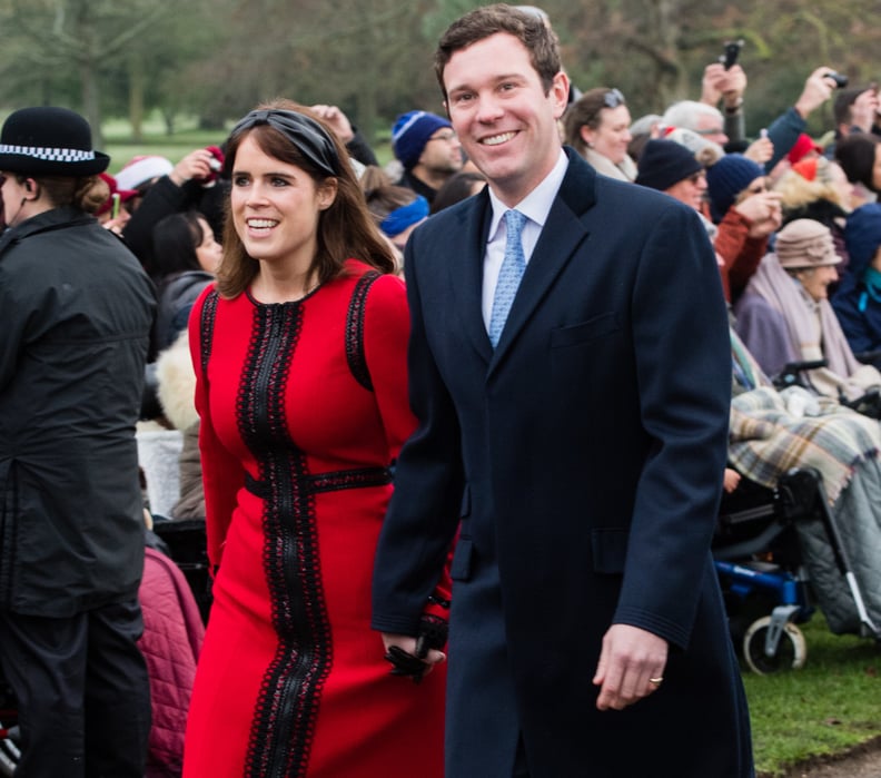 Princess Eugenie Red Dress on Christmas Day 2018 POPSUGAR Fashion