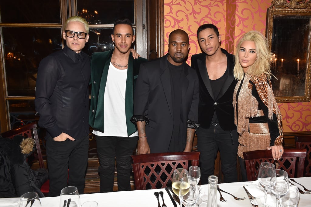 The group hung out with British Formula One racing driver Lewis Hamilton and designer Olivier Rousteing.