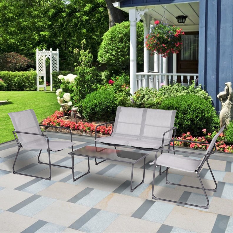 Gymax 4Pieces Furniture Set Outdoor Patio Conversation Set