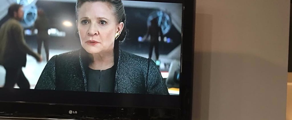 Carrie Fisher's Dog Watching Star Wars Trailer