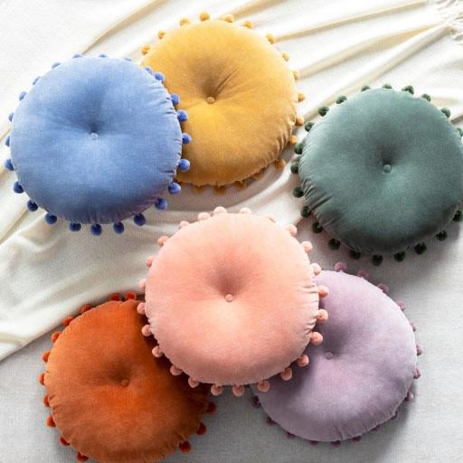 Round Pom Pom Pillow
