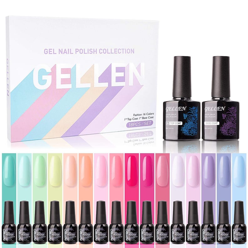 Gellen 16-Colors Gel Nail Polish Set With Top Base Coat