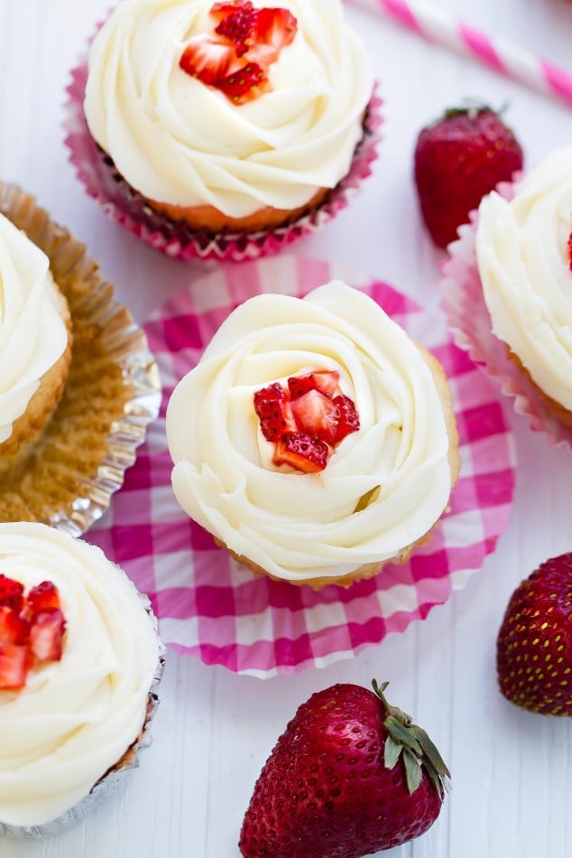 Strawberry-Filled Vanilla Cupcakes
