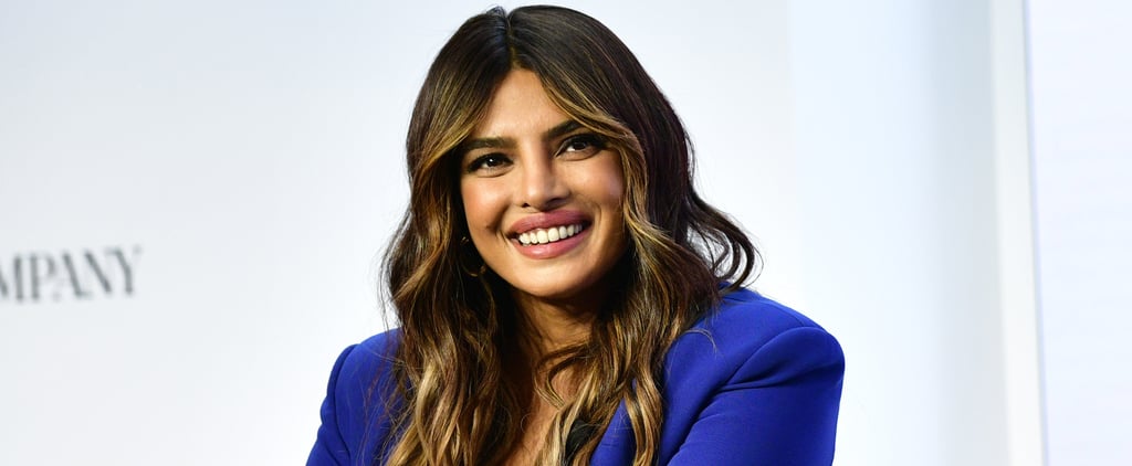 Priyanka Chopra's Purple Silk Minidress and Coat in London