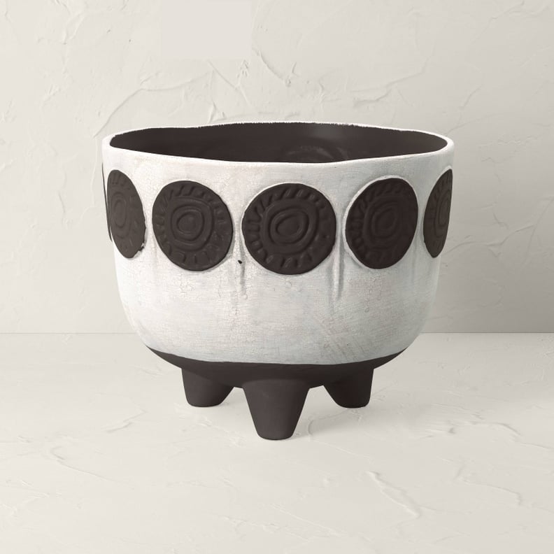 A Black and White Planter: Opalhouse x Jungalow Indoor/Outdoor Stoneware Planter Gray Circles
