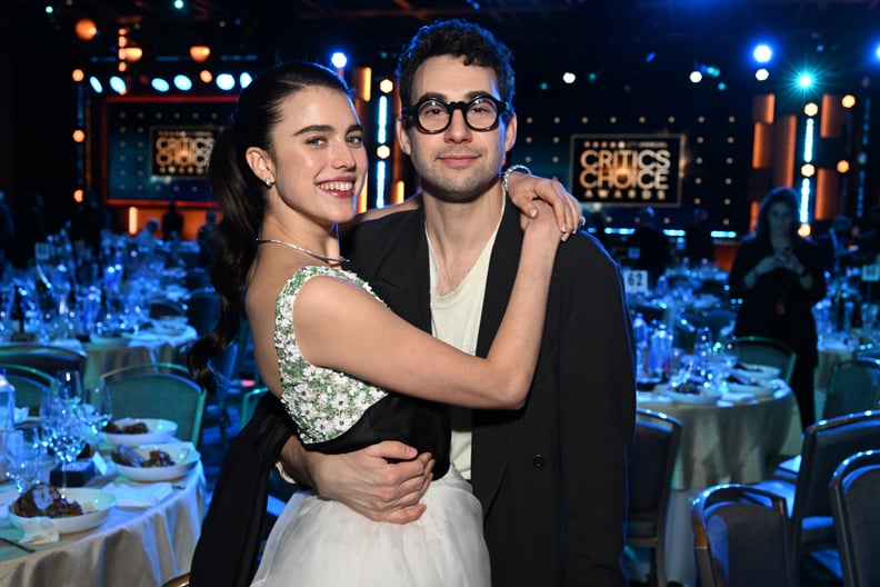 LOS ANGELES, CALIFORNIA - MARCH 13: Margaret Qualley and Jack Antonoff with Champagne Collet & OBC Wines as they celebrate the 27th Annual Critics Choice Awards at Fairmont Century Plaza on March 13, 2022 in Los Angeles, California. (Photo by Michael Kova
