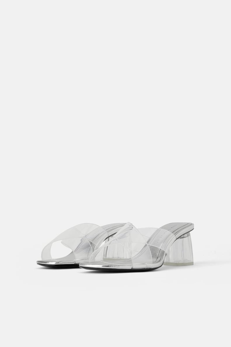 ZARA MID-HEIGHT HEELED MULES WITH VINYL UPPER