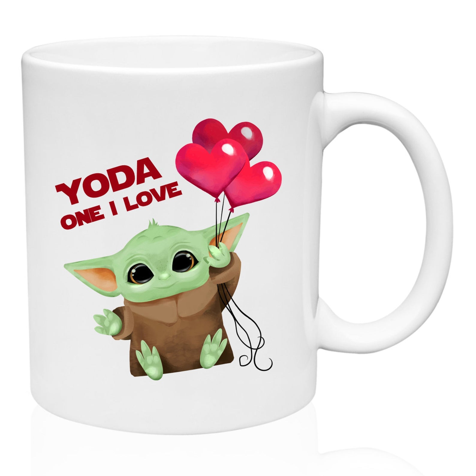 Valentines Day Mug Baby Yoda YODA ONE FOR ME Funny Valentines