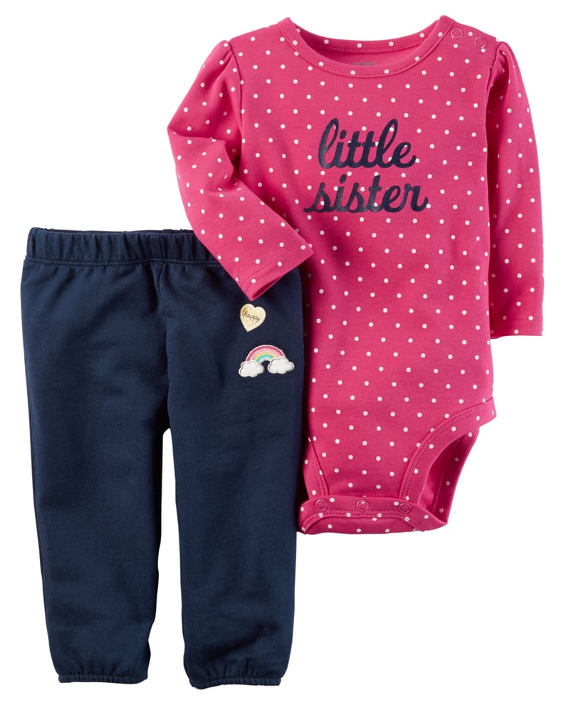 Carter's Just One You® Baby Girls' Little Sister Footed Pajama - Rose Pink  : Target