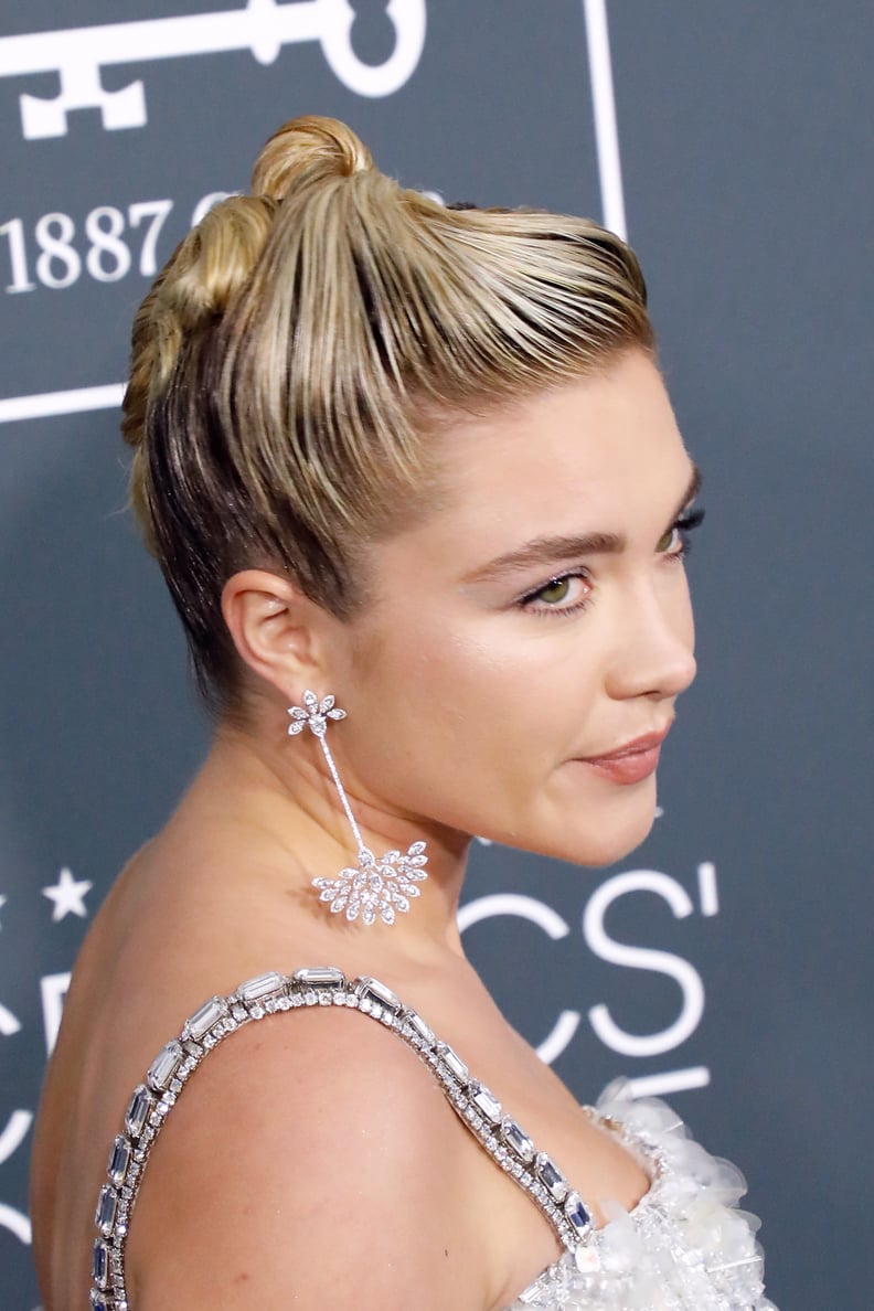 Florence Pugh's Swirly Updo at the 2020 Critics' Choice Awards