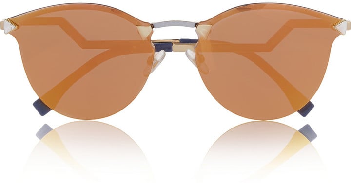 Fendi Round-Frame Crystal-Embellished Metal Mirrored Sunglasses ($329)